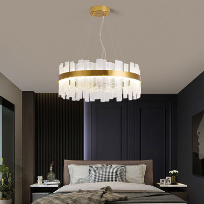 Handmade Cracked Glass And Crystal Pendant Lighting Modern Chandelier Lights ODM ISO9001