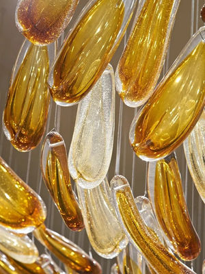 Non Standard Project Hotel Lobby Club Golden Glass Hanging Decoration Hotel Banquet Hall Decorative Lamps
