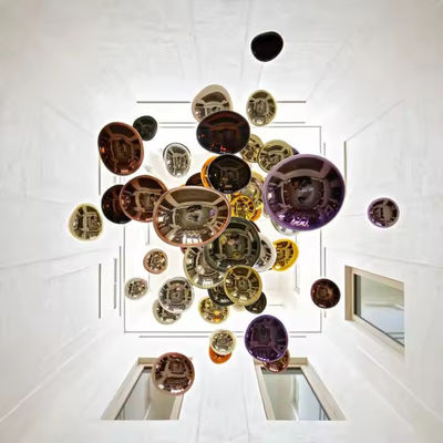 Modern Murano Design Hand Blown Modern Large Colored Glass Stone Chandelier