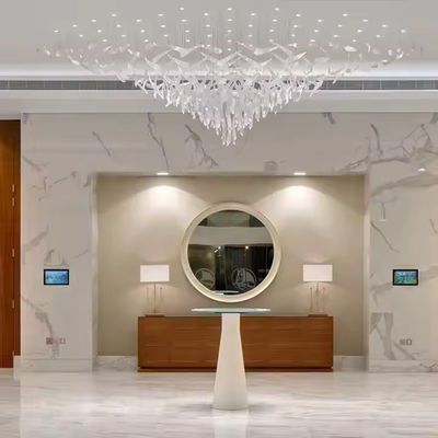 Nordic Style Custom Hotel Lobby Villa Banquet Hall LED Crystal Chandelier Pendant Light Stainless Steel Glass Luxury For Room