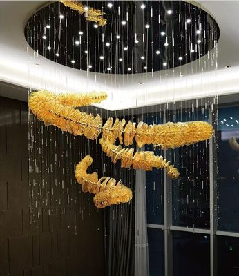 Weddings And Elegant Spaces Use Glass Shades Luxury Modern LED Chandelier Gorgeous Crystal Pendant Light For Hotel Living Room