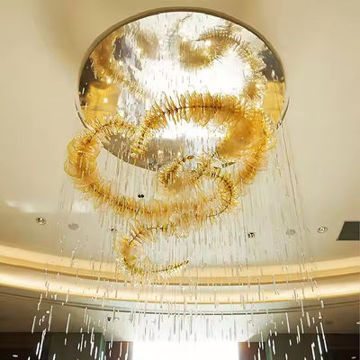Weddings And Elegant Spaces Use Glass Shades Luxury Modern LED Chandelier Gorgeous Crystal Pendant Light For Hotel Living Room