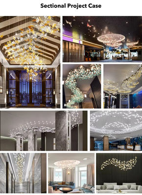 Weddings And Elegant Spaces Use Glass Shades Luxury Modern LED Chandelier Gorgeous Crystal Pendant Light For Hotel Living Room