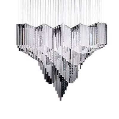 Wedding decoration Stainless steel tube chandelier can be customized contemporary hotel lobby decorated with crystal glass chandelier white chandelier