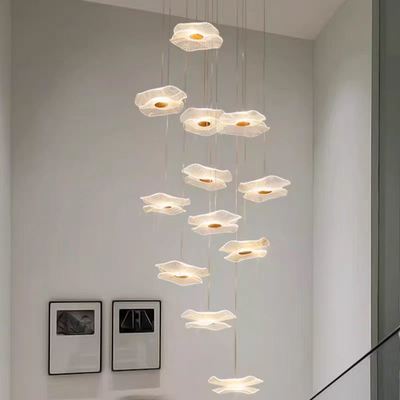 Modern Decorative Interior Acrylic LED Chandelier Nordic Living Room Hotel Double Lotus Decorative Chandelier