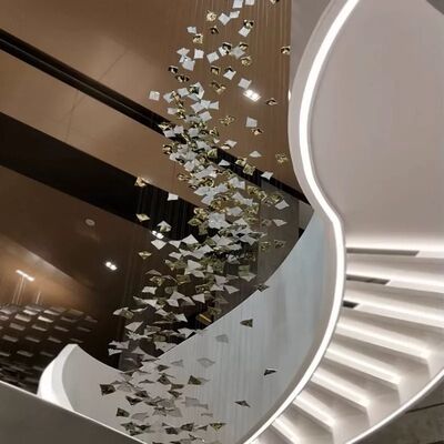 Customized Modern Fashion Art Glass Led Chandelier Amber Clear Decorative Pendant Project Installation