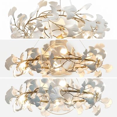 Luxury Contemporary Crystal Palm Leaf Pendant Chandelier Custom Gold Finish Hanging Ceiling Light for Hotel Villa Decor