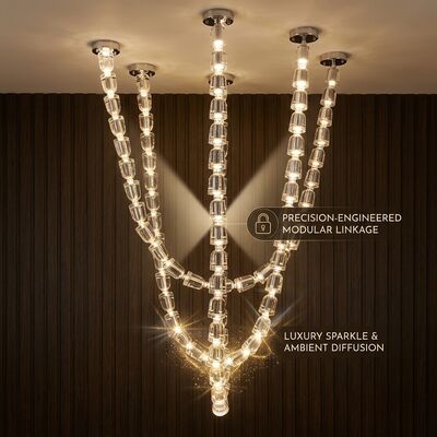 Banquet Hall Chandelier Custom Made Crystal Pendant Lights Modern European LED Ceiling Lighting For Wedding Events