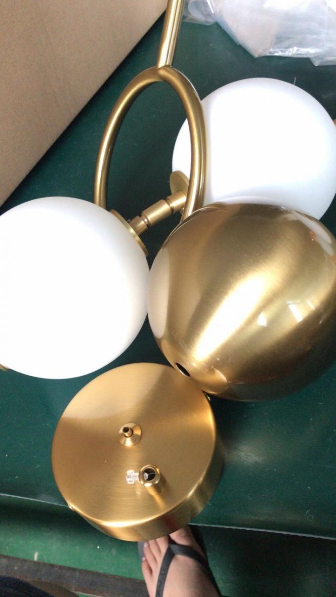 Modern Altın Çanakkale Ev Dekorasyonu Yatak Odası Oturma Odası LED Yüzük Cam İnci Asılı Lamba 5