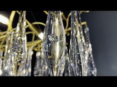 Modern Beyaz Manolya Yaprakları Seramik Dal Ağacı LED Kolye Işık Projesi