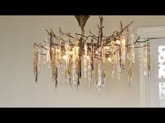 Size 80cm Ayarlanabilir Tel Demir Kristal Avize Füme Kristal Tavan ISO9001 240V Sizin İçin