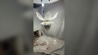 Mermer Yarım Küre Duvar Lambası Mat Boncuk Dekorasyon Otel Villa Restoran Arka Plan Aydınlık Waterme