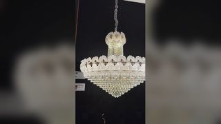 Zarif Fuşya Cam Prizma İmparatorluk Avize Restoran Masa Dekorasyonu Büyük Sarkıt Aydınlatmalar
