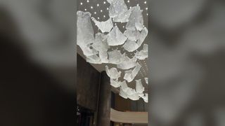 Özel Avrupa Tarzı Amber Cam Düşen Yapraklar Oturma Odası Estetik Dekoratif Tavan Lambaları