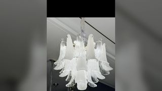 Özel Piramit Kristal Avize Altın Kaplama Otel Club Villa Lüks Geometrik Modern Kolyeyi Görüntüle