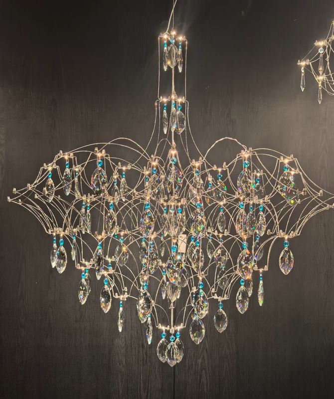 Italian Luxury Living Room Villa  Chandelier Light Cube Starry Sky Pendant for Sales Office Exhibition Hall Exclusive Cube