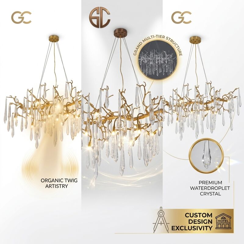 Custom Starburst Crystal Chandelier Gold Finish Hotel Club Villa Luxury Celestial Pendant Light Fixture