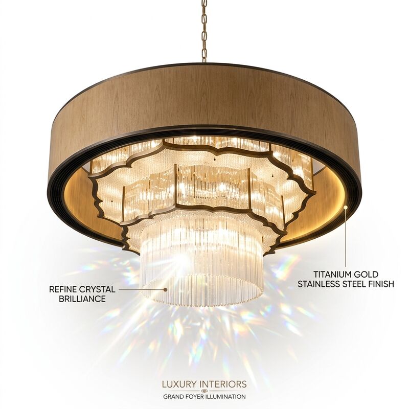 Globe Cluster Crystal Foyer Chandelier Titanium Gold Hotel Villa Entrance Sculptural Pendant Light
