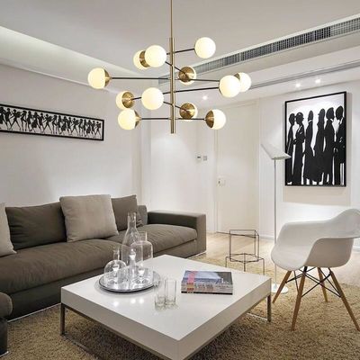 ODM Buzlu Cam Top Kolye Işık Oturma Odası Restoran Için Modern Basit Avize