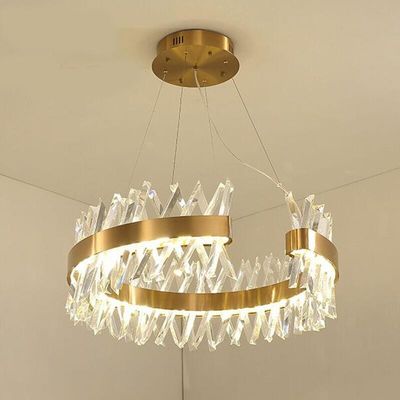 Yarı Elips Lüks Kolye Işıkları K9 Tavan Işığı Modern Kristal Çandelier 4500K 6500K