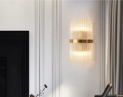 Yüksek Parlaklık Kapalı Modern Duvar Aplikleri 7000lm E14 * 2 Kristal Aplik Işıkları