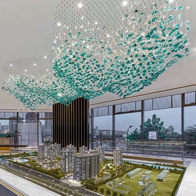E14 E12 E27 Modern Kristal Avize SS304 Fuaye İçin Büyük Otel Avizesi