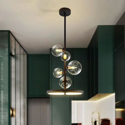 Modern İskandinav Asılı Led Lamba Cam Kolye Lambaları Uzun Kutuplu Dia28 / 48cm