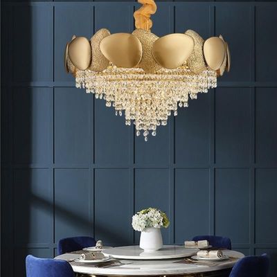 D60 * H40cm E14 Lüks Sarkıt Işıklar 4000K Büyük Yuvarlak Kristal Avize