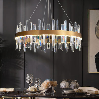 Geometrik Paslanmaz Kristal Lüks Sarkıt Işık Fikstürleri High End ODM