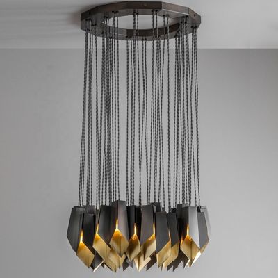 E14 E12 Sarkıt Avize Işıkları Bakır Bronz 54*3W D70*H32