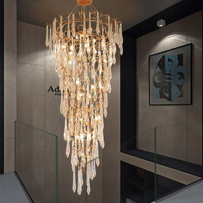Kristal Oturma Odası Lobisi Çanakkaleler Modern Lüks Foyer Yuvarlak Asılı Işık