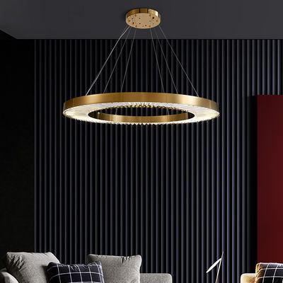 Fırçalanmış Pirinç Kısılabilir Üç Halka LED Modern Halka Avize 110V - 240V