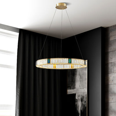 Göz Kamaştırıcı LED Modern Kristal Yüzük Avize Oturma Odası İçin Çift Yüzük OEM