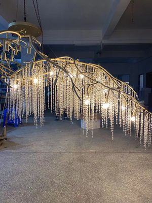 Mühendislik Özel Asmalı Lamba Modern K9 Kristal Yağmur Damlası Ekstra Büyük Şamdanlar