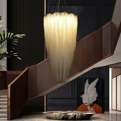 Dayanıklı LED Özel Kristal Avizeler Paslanmaz Çelik Lamba Gövdesi K9 Birincil Kristal