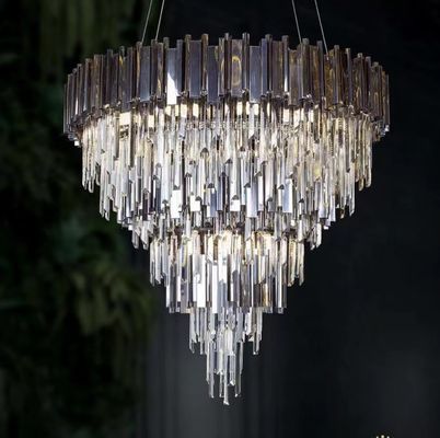 Modern Çağdaş Özel Sarkıt Krom ve Kristal Avize AC240V