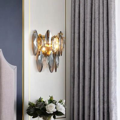 Oturma Odası Başucu Modern Kristal Avize Duvar Aplikleri Işıkları 25 * 16 * 33cm