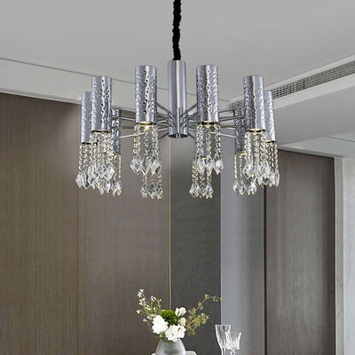 Paslanmaz Çelik Krom Modern Kristal Tavan Işıkları Ayarlanabilir 110V - 240V