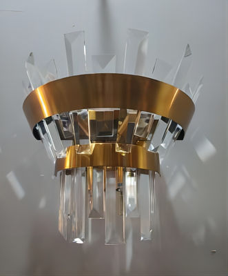 3000K - 6000K W8053 Altın Metal Kristal Duvar Lambası İç Dekorasyon