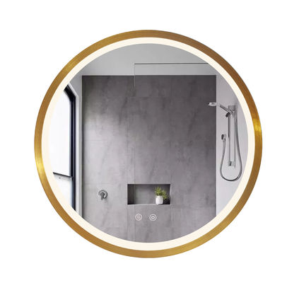 Zarif Altın Alüminyum Çerçeve LED Banyo Aynası Işık Duvara Monte 600 * 600mm