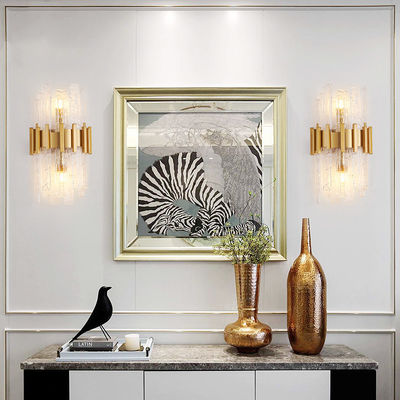 G9 LED Fonksiyonel Dekorasyon Modern Kristal Duvar Sconces Altın Finish