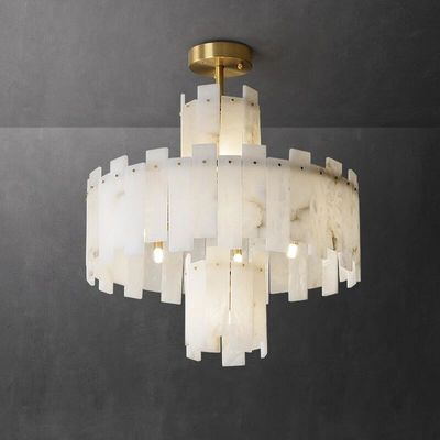 Demir Scagliola High End Marble Lampshade ile Kolye Işıkları