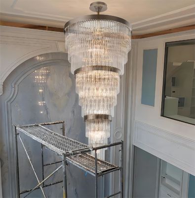 Nordic Purple Crystal Chandelier Lighting For Staircase Hotel Custom Wedding Büyük Lobisi