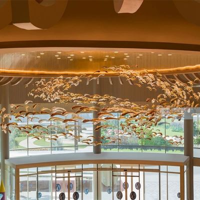 Glaze Sanat Okyanus Teması Cam Balık Çandelieri Yaratıcı Dekoratif Çandelieri