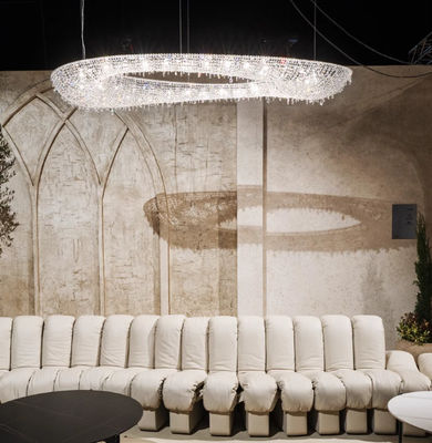 Oval Kristal Kolye Işığı Oturma Odası ve Yemek Odası İçin
