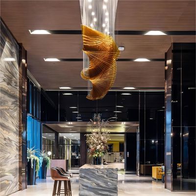 Dalga şeklindeki otel lobisi ziyafet sergi salonu şamdan sanat özel mühendislik lambası