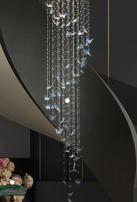 Sanat tarzı Kristal kelebek şamdanı Yüksek tavan şamdanları