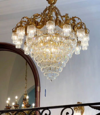 Yüksek Tavanlar İçin Modern Kristal Büyük Foyer Şamdanı Avrupa ve Amerika
