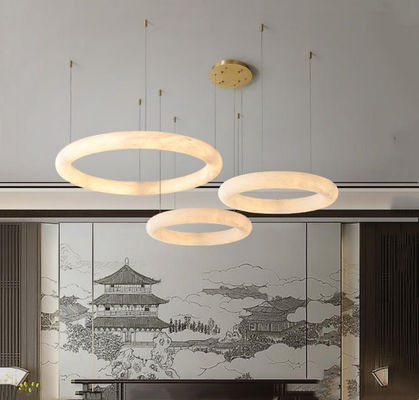 En İyi Fiyat Danimarka Modern Yaratıcı Minimalist Otel Villa Salon Dekorasyon Yuvarlak Mermer Kolye Işık Çatı Lâmpesi