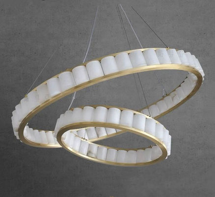 Özel İskandinav Tarzı Dairesel Aydınlatma Foyye ve Merdiven Alanı İçin Alabaster Modern Pendant Işık
